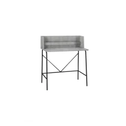 Bureau en métal noir et en bois gris clair de Style Industriel