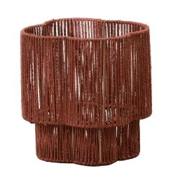 Cache pot en métal et cordes effet tressée FILOUS rouge brique
