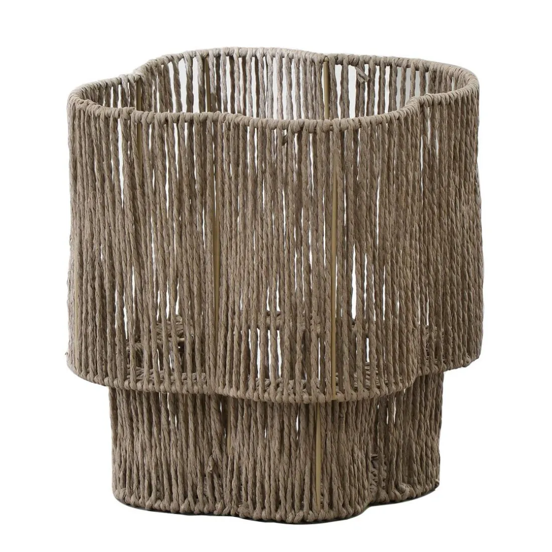 Cache pot en métal et cordes effet tressée FILOUS beige