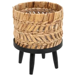 Cache pot sur pied beige