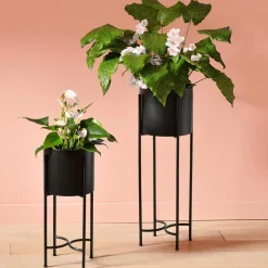 Cache-pot 50cm QUANT sur pied en métal