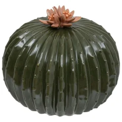 Cactus déco céramique H15cm vert de gris