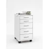 Caisson de bureau sur roulettes 5 tiroirs blanc ETICA