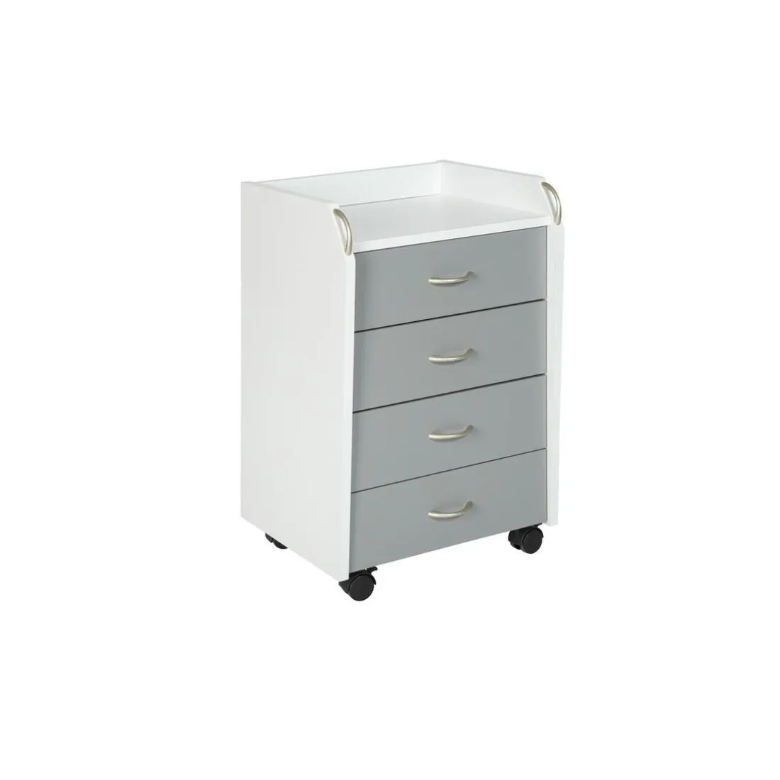 Caisson De Rangement Sur Roulettes Gris Blanc