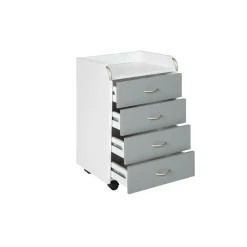 Caisson De Rangement Sur Roulettes Gris Blanc