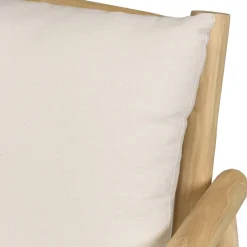 Canapé 2 places en branches de Teck naturel avec coussins blancs MADURA