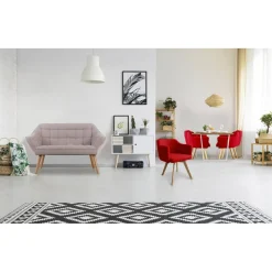 Canapé 2 places Scandinave Zentao Tissu Beige