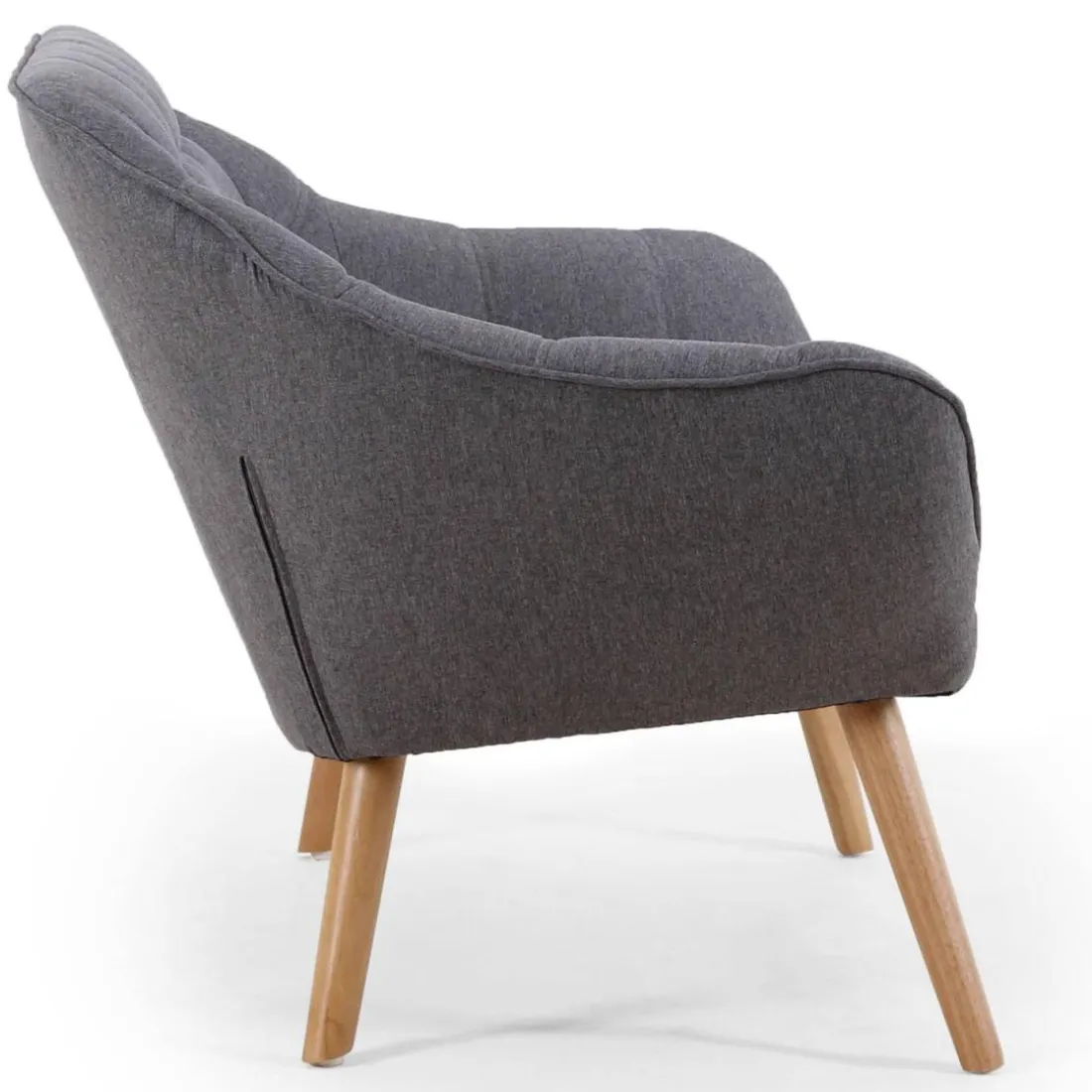 Canapé 2 places Scandinave Zentao Tissu Gris Clair