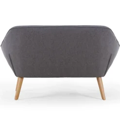 Canapé 2 places Scandinave Zentao Tissu Gris Clair