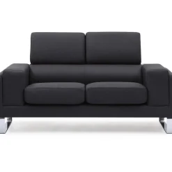 Canapé 2 Places Tissu Noir BATO