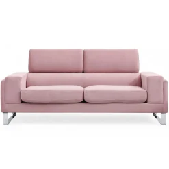 Canapé 3 places Velours côtelé Rose GRAHAM