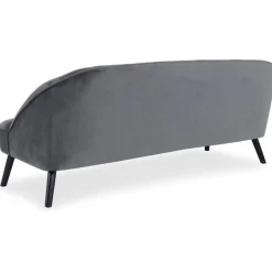 Canapé 3 Places Velours Gris STOCKHOLM