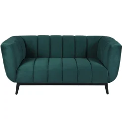 Canapé 2 places velours vert foncé
