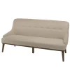 Canapé beige 2 places pieds en bois