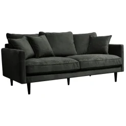 Canapé Candice 3 Places En Velours Gris