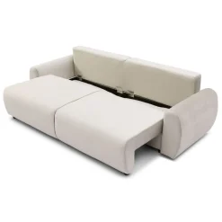 Canapé convertible 3 places Traviata Velours Beige