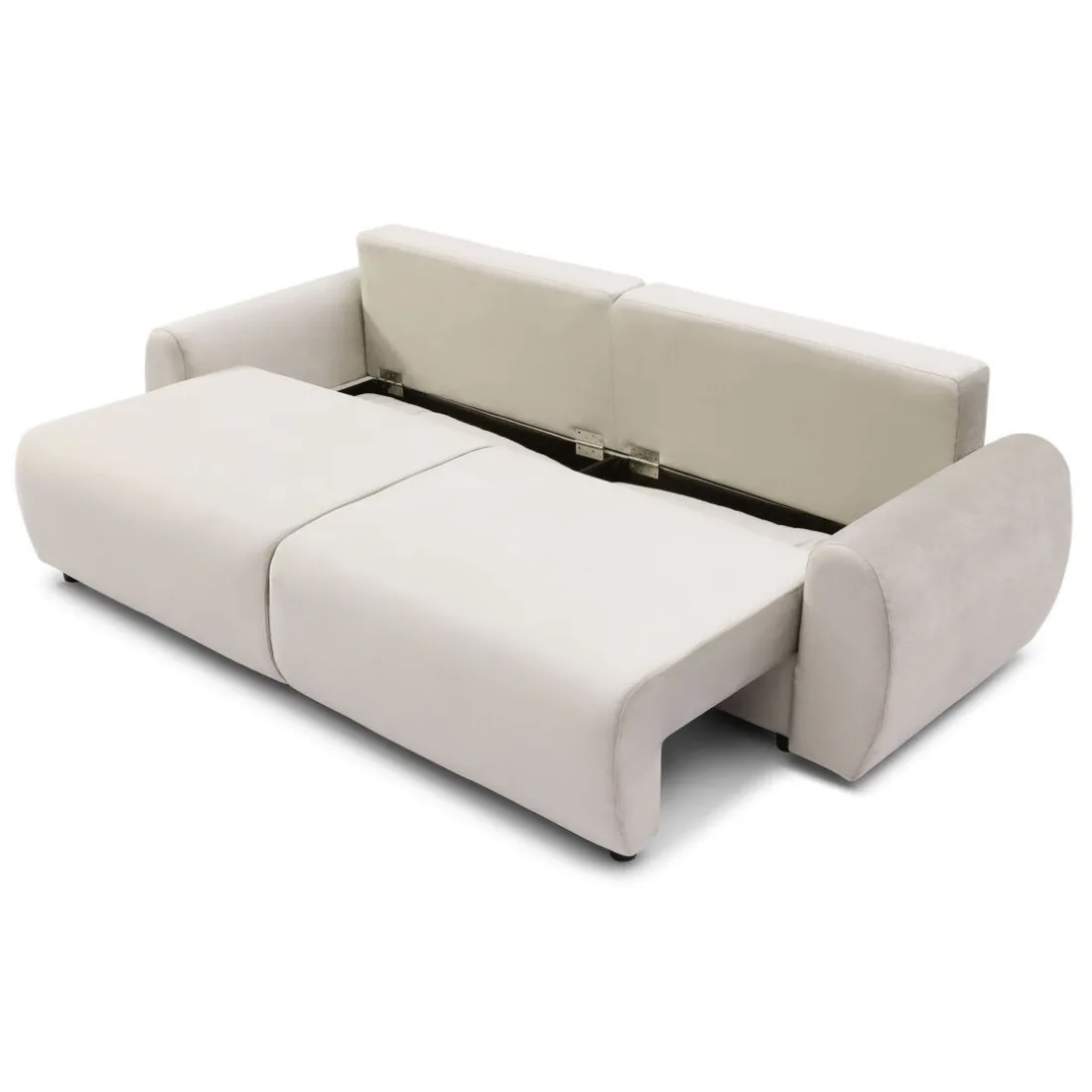 Canapé convertible 3 places Traviata Velours Beige