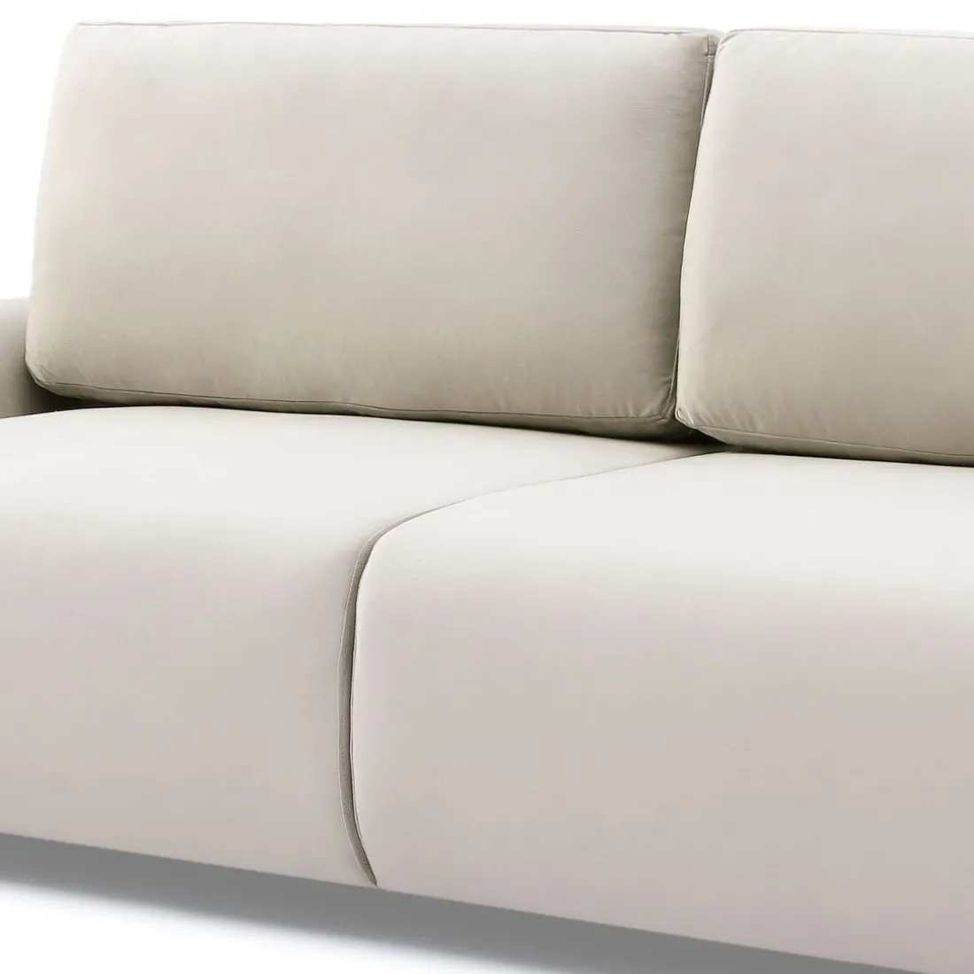 Canapé convertible 3 places Traviata Velours Beige