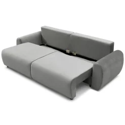 Canapé convertible 3 places Traviata Velours Gris