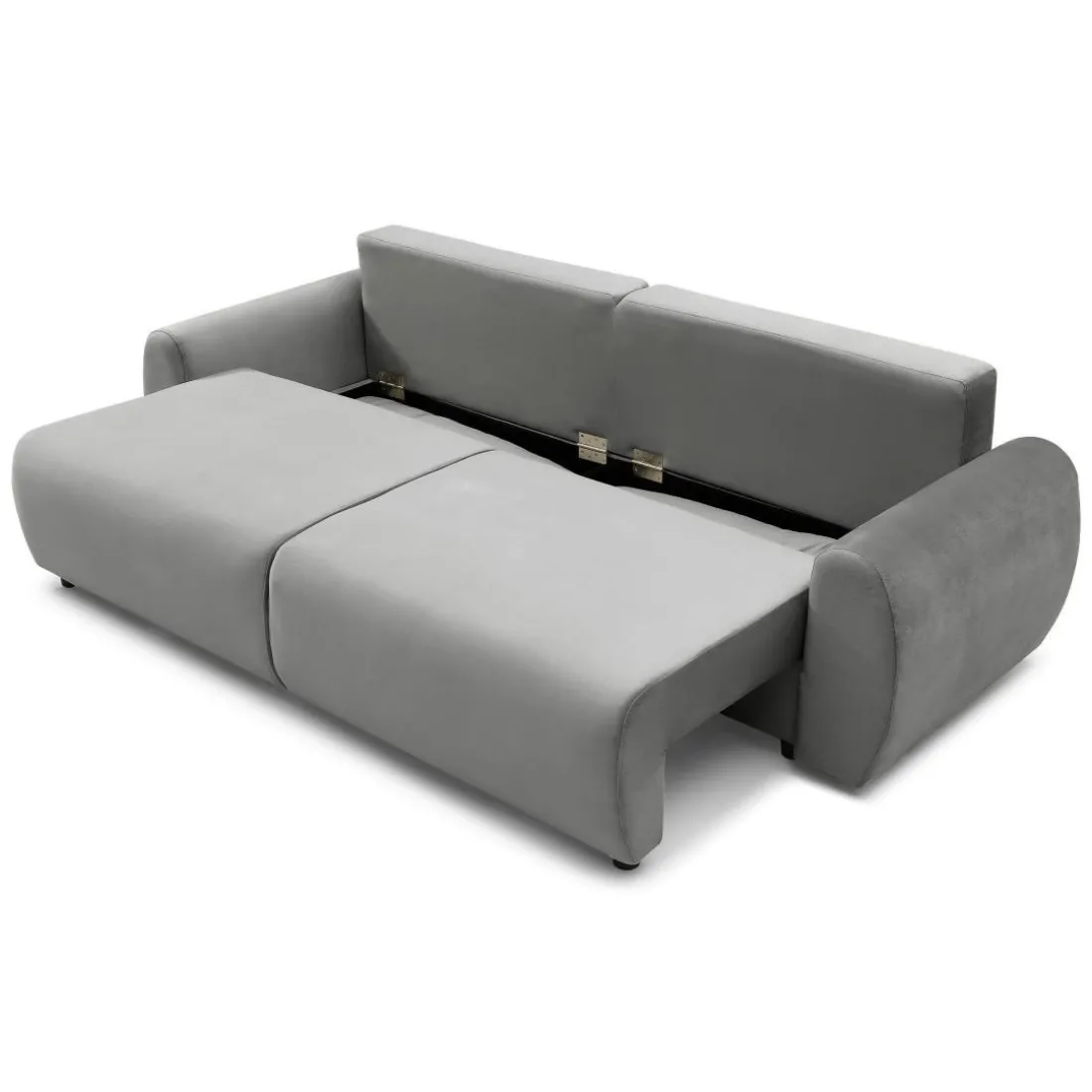 Canapé convertible 3 places Traviata Velours Gris