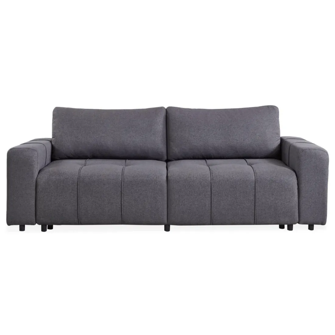 Canapé convertible 3 places Cloudy Tissu effet lin Gris foncé