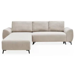 Canapé convertible avec angle à gauche Paolo Velours côtelé Beige