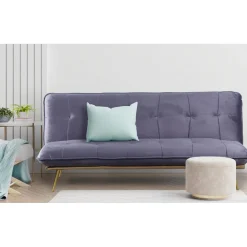 Canapé Convertible Clic-Clac BRICE Velours Gris