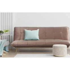 Canapé Convertible Clic-Clac BRICE Velours Taupe