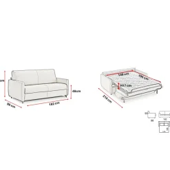 Canapé convertible express Bleu Nuit 3 places GIACOMO