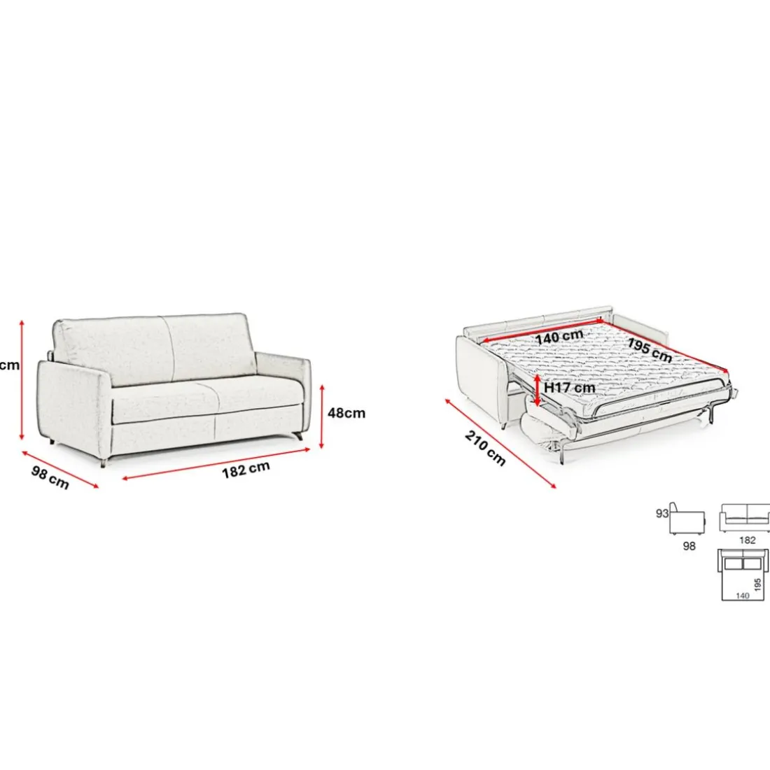 Canapé convertible express Bleu Canard 3 places GIACOMO