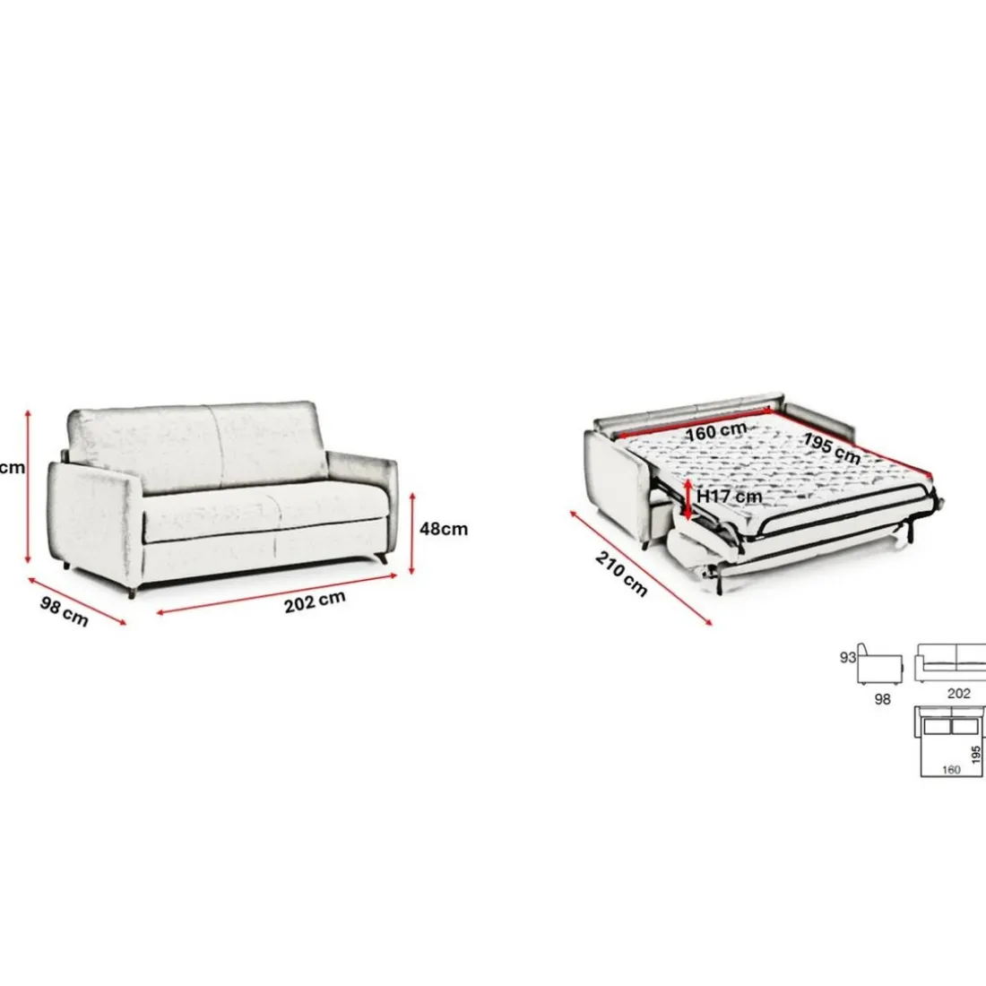 Canapé convertible express Bleu Canard 3 places GIACOMO
