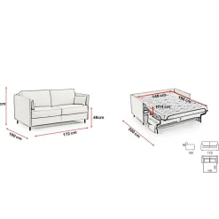 Canapé convertible express Bleu 3 places ELISA