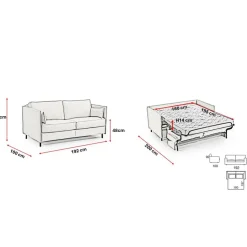 Canapé convertible express Bleu 3 places ELISA