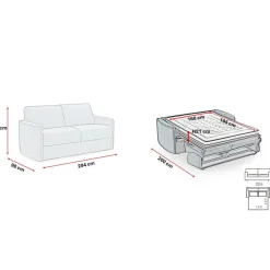 Canapé convertible express Bleu 3 places SOFIA