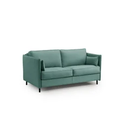 Canapé convertible express Bleu Canard 3 places ELISA