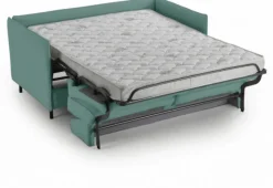 Canapé convertible express Bleu Canard 3 places ELISA