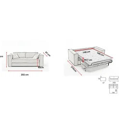 Canapé convertible express Bleu Canard 3 places ISABELLA