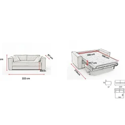 Canapé convertible express Bleu Canard 3 places ISABELLA