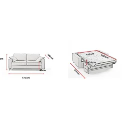 Canapé convertible express Beige 3 places CARLA