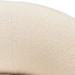 Canapé haricot 3 places en tissu bouclette écru LEOPOLD