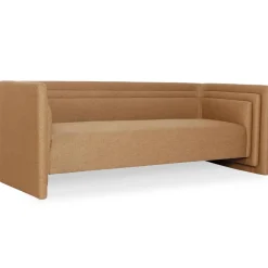 Canapé moderne 3 places style cubique Fredonia Tissu Marron