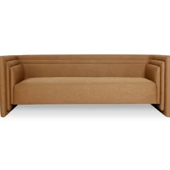 Canapé moderne 3 places style cubique Fredonia Tissu Marron