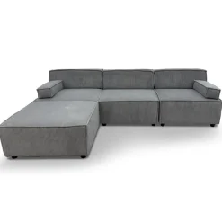 Canapé modulable Benoit Velours côtelé Gris