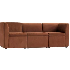 Canapé modulable VARDE design scandinave raffiné en velours côtelé avec mousse rouge