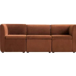 Canapé modulable VARDE design scandinave raffiné en velours côtelé avec mousse rouge