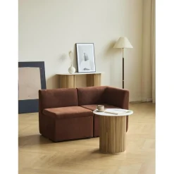 Canapé modulable VARDE design scandinave velours côtelé avec mousse de densité supérie