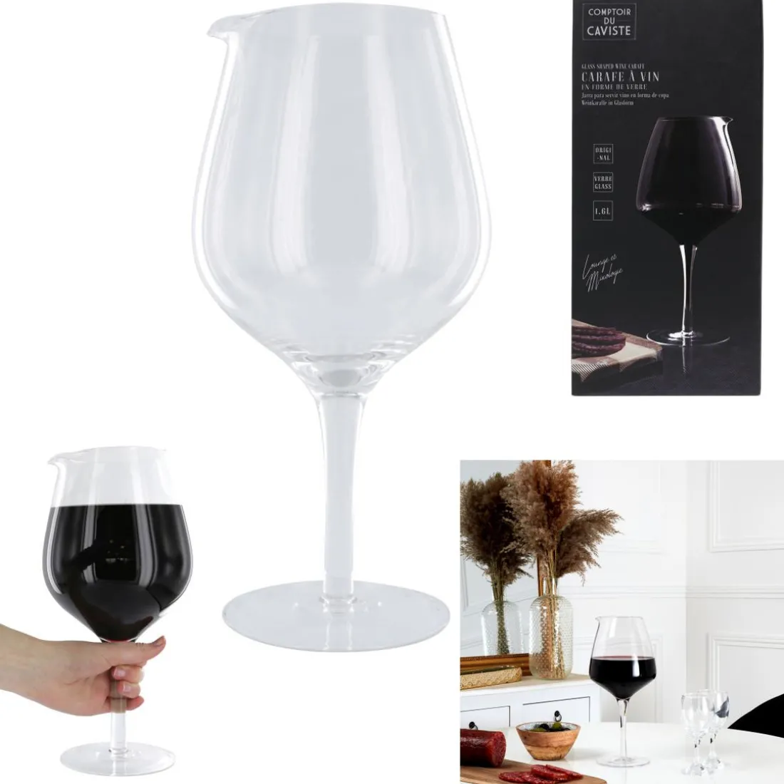 Carafe Vin Forme Verre 1.6l M6