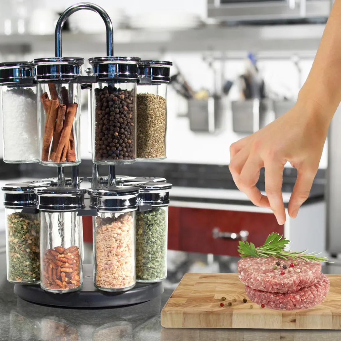 Carrousel 2 etages 16 pots couvercle plastique HALLIE