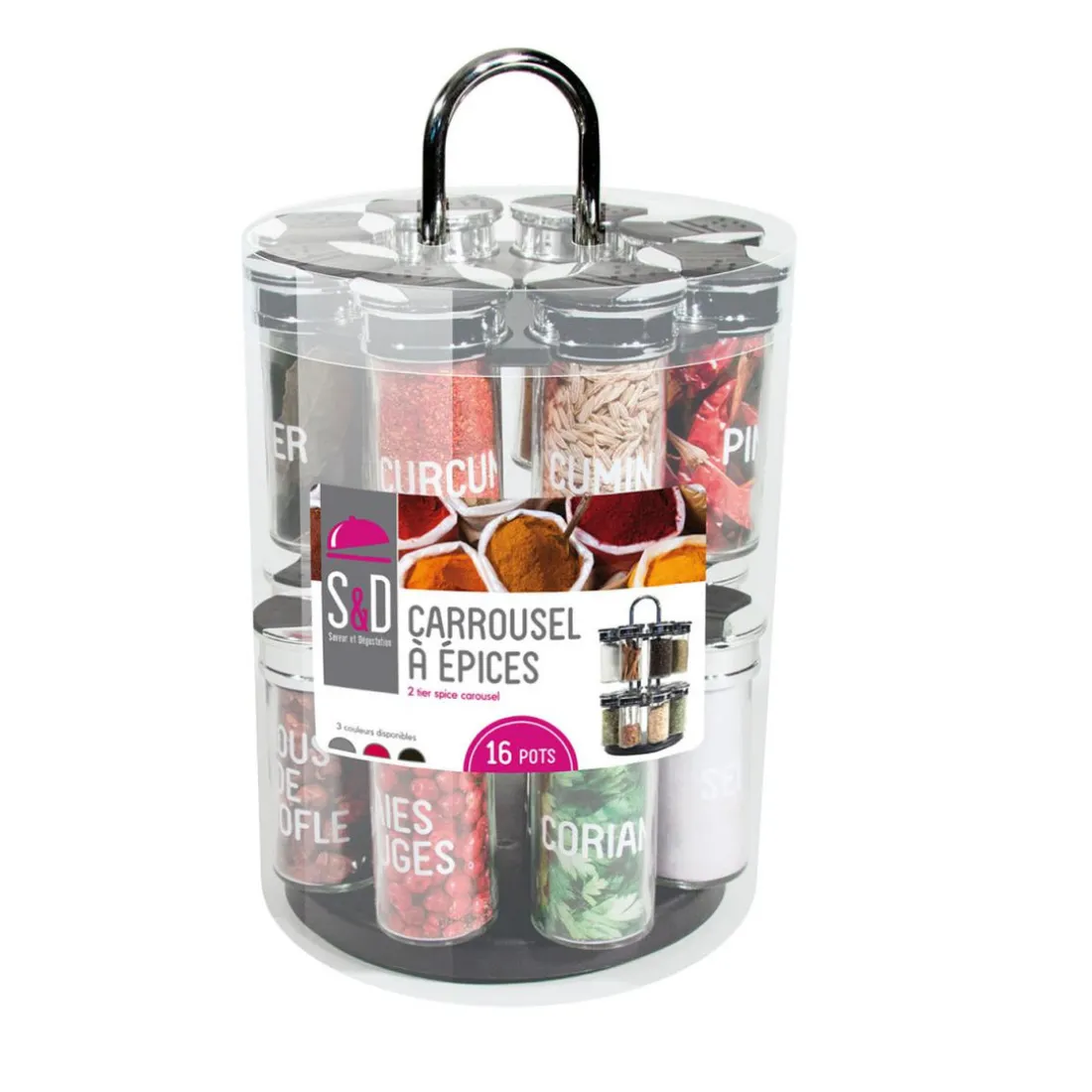 Carrousel 2 etages 16 pots couvercle plastique HALLIE