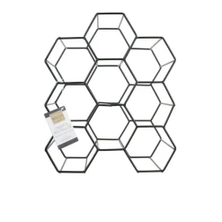 Casier a bouteilles filaire noir nid d'abeille DAKOTA